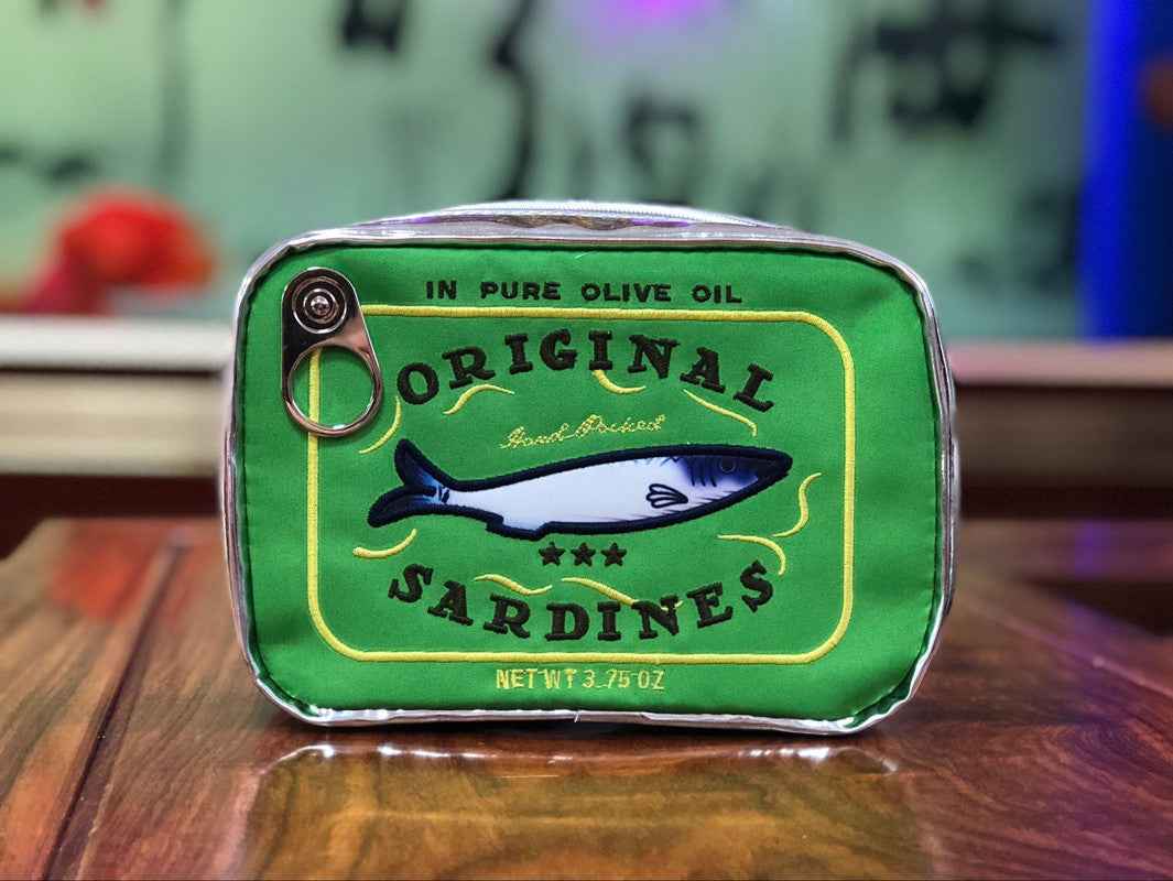 Sardine Tin Cosmetic Bag – Large Capacity Novelty PU Leather Makeup Pouch