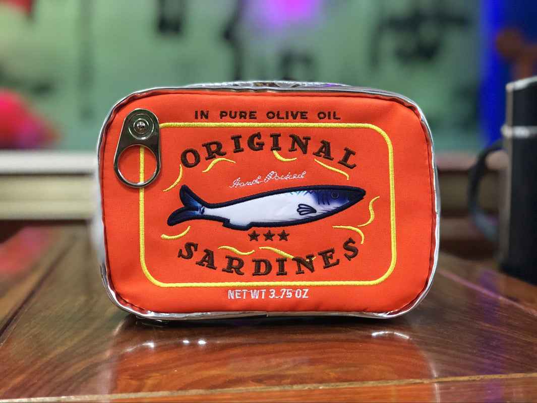 Sardine Tin Cosmetic Bag – Large Capacity Novelty PU Leather Makeup Pouch