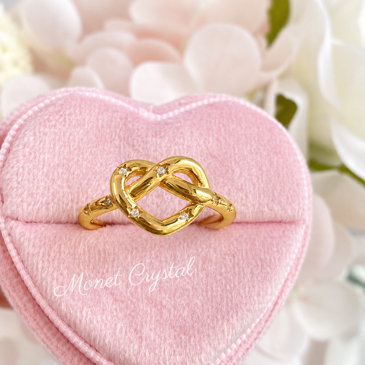 “Always Us” S925 Sterling Silver Intertwined Heart Adjustable Ring
