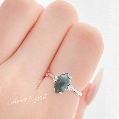 “Athena Wreath” S925 Sterling Silver Moss Agate Olive Branch Jewelry Set