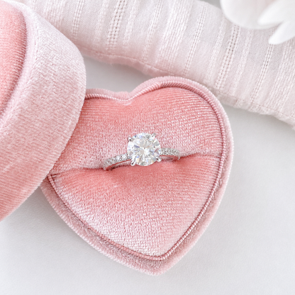 “Aurora Solitaire” Real Gold Plated Brass 2CT D-Color Moissanite Pavé Ring
