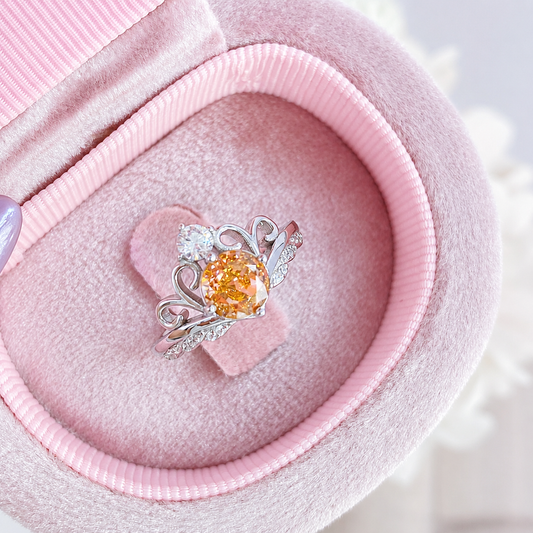 “Aurora Tiara” S925 Sterling Silver Ice-Cut Adjustable Ring
