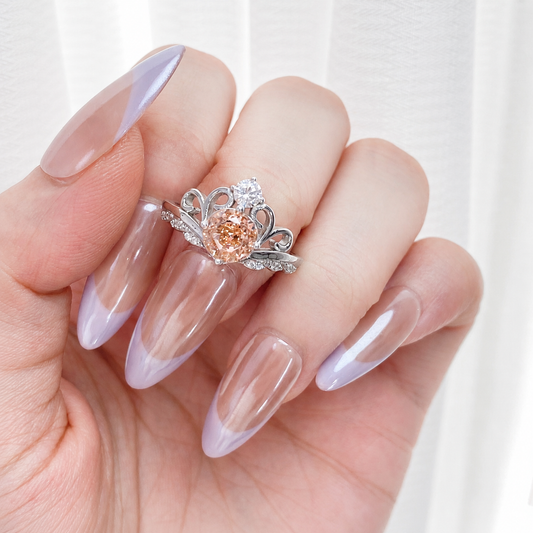 “Aurora Tiara” S925 Sterling Silver Ice-Cut Adjustable Ring
