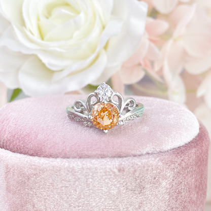 “Aurora Tiara” S925 Sterling Silver Ice-Cut Adjustable Ring