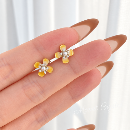 “Autumn Scent” S925 Sterling Silver Osmanthus Pearl Zircon Jewelry Set