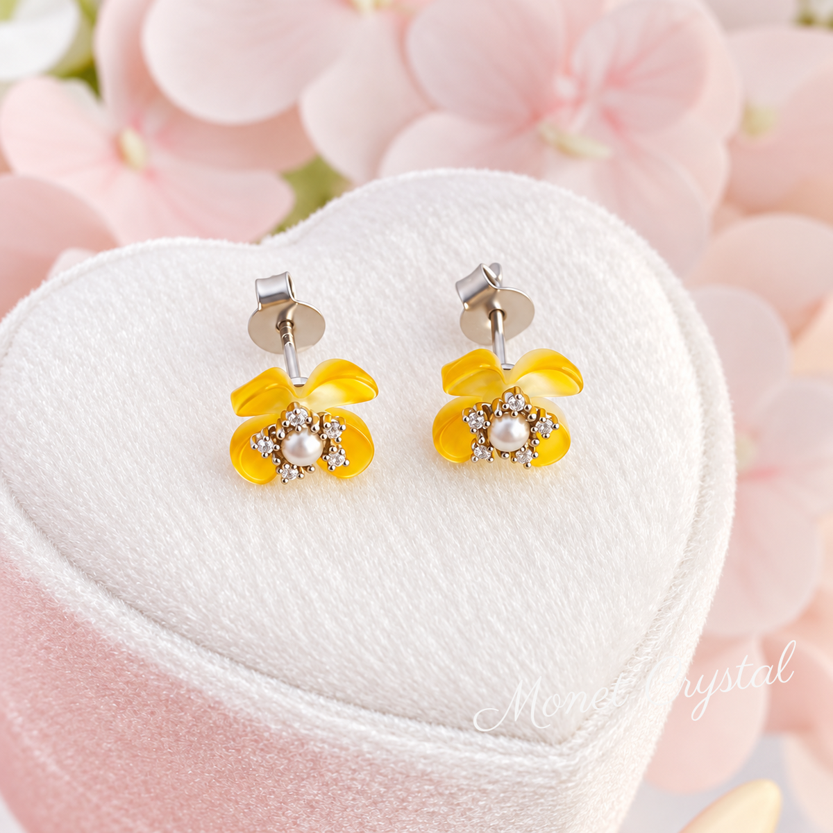 “Autumn Scent” S925 Sterling Silver Osmanthus Pearl Zircon Jewelry Set