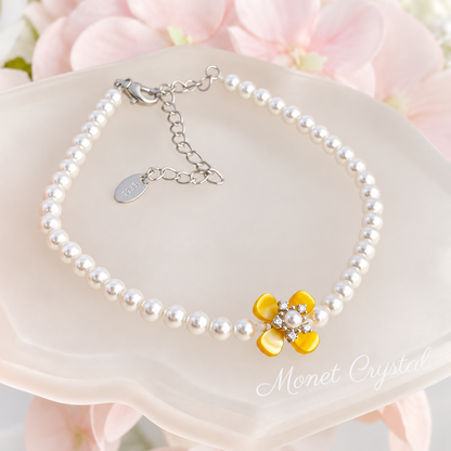 “Autumn Scent” S925 Sterling Silver Osmanthus Pearl Zircon Jewelry Set