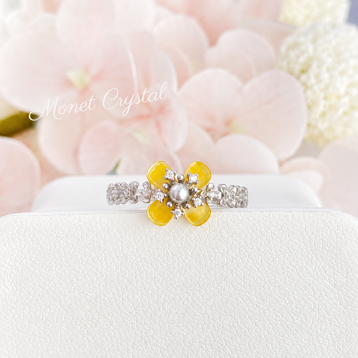“Autumn Scent” S925 Sterling Silver Osmanthus Pearl Zircon Ring