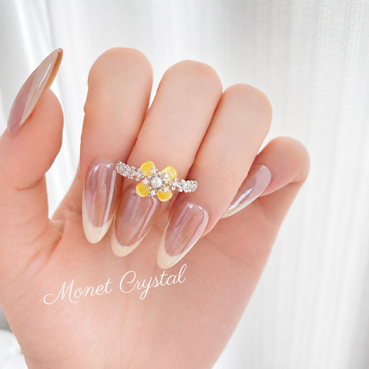 “Autumn Scent” S925 Sterling Silver Osmanthus Pearl Zircon Ring