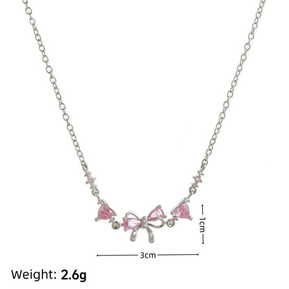 "Ballet Whisper" S925 Sterling Silver Pink Bow Bracelet