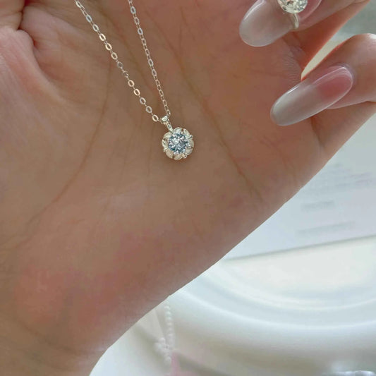 "Blue Tears" 925 Sterling Silver Aquamarine Necklace