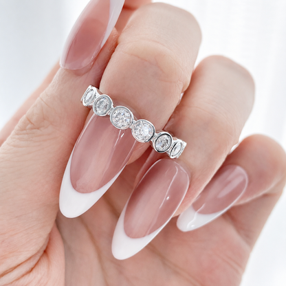 “Celeste Eternity” Real Gold Plated Brass D-Color Moissanite Ring