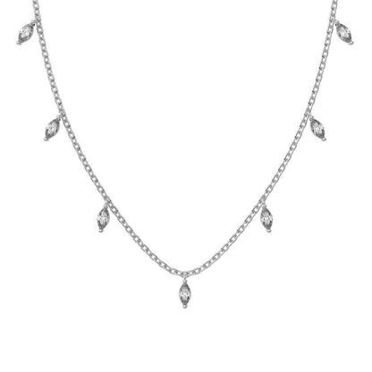 “Celestial Glow” – S925 Sterling Silver Marquise CZ Pendant Necklace (Copy)