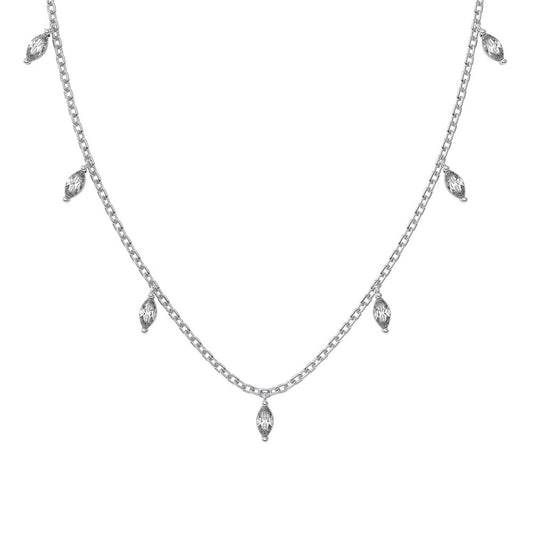 “Celestial Glow” – S925 Sterling Silver Marquise CZ Pendant Necklace