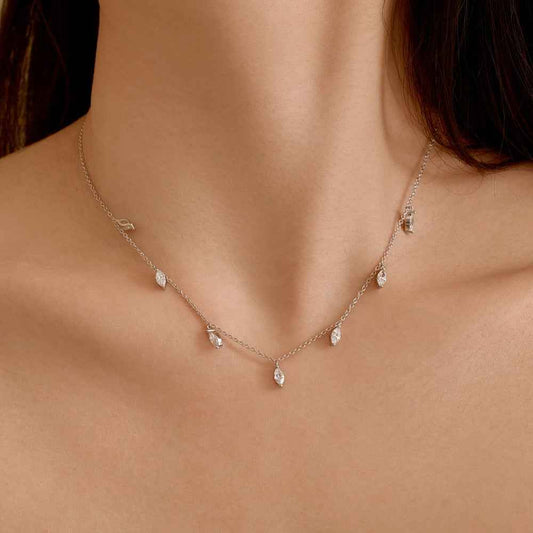 “Celestial Glow” – S925 Sterling Silver Marquise CZ Pendant Necklace (Copy)