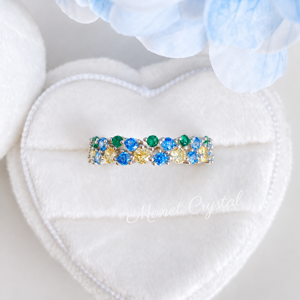 “Monet Garden” S925 Sterling Silver Multicolor Zircon Ring