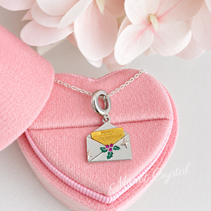 “Christmas Letter” S925 Sterling Silver Christmas Envelope Necklace