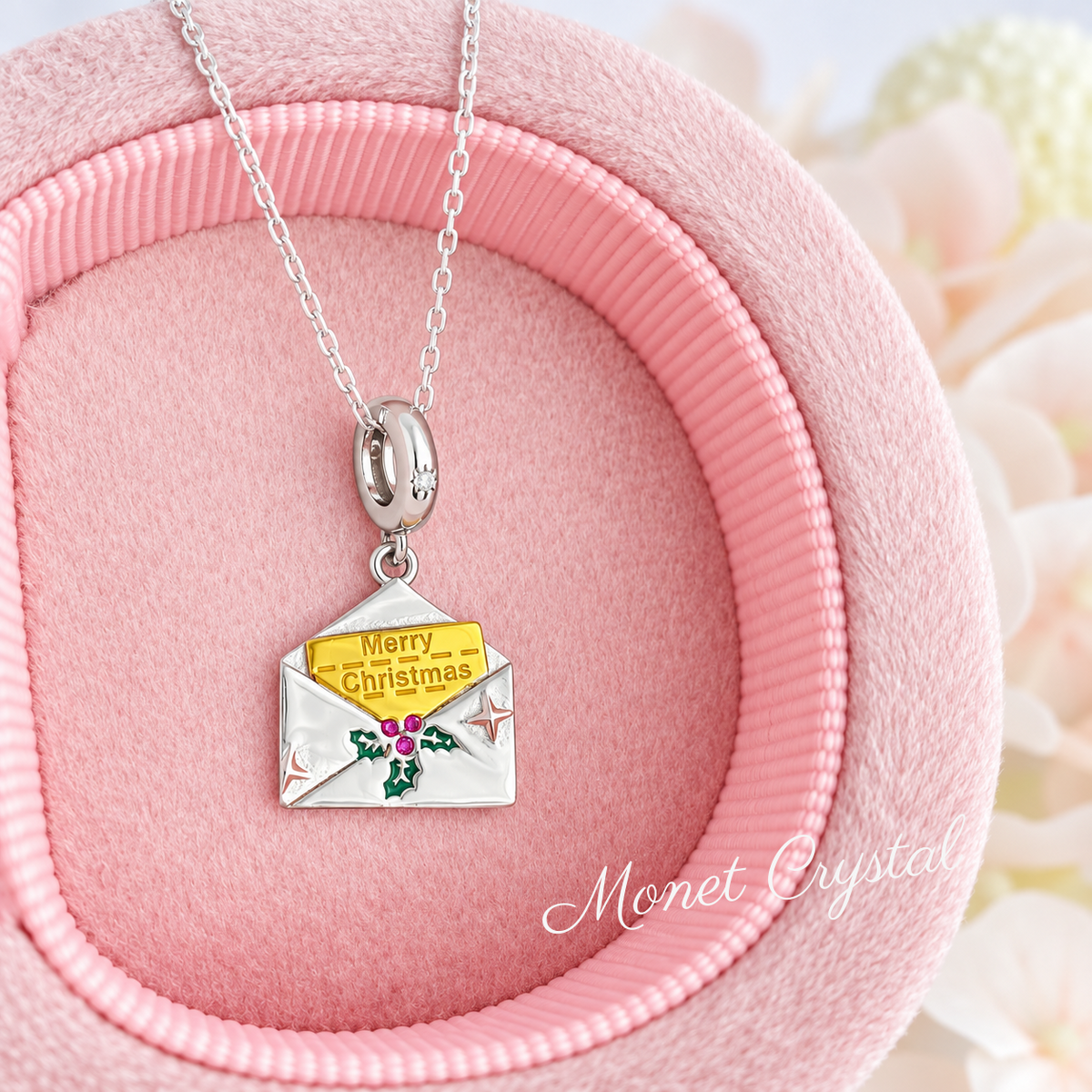 “Christmas Letter” S925 Sterling Silver Christmas Envelope Necklace