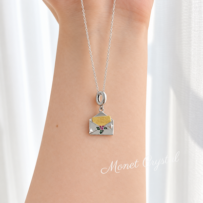 “Christmas Letter” S925 Sterling Silver Christmas Envelope Necklace