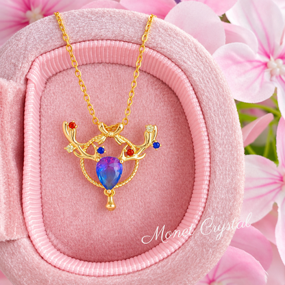 “Christmas Princess” 14K Gold Plated S925 Sterling Silver Zircon Necklace