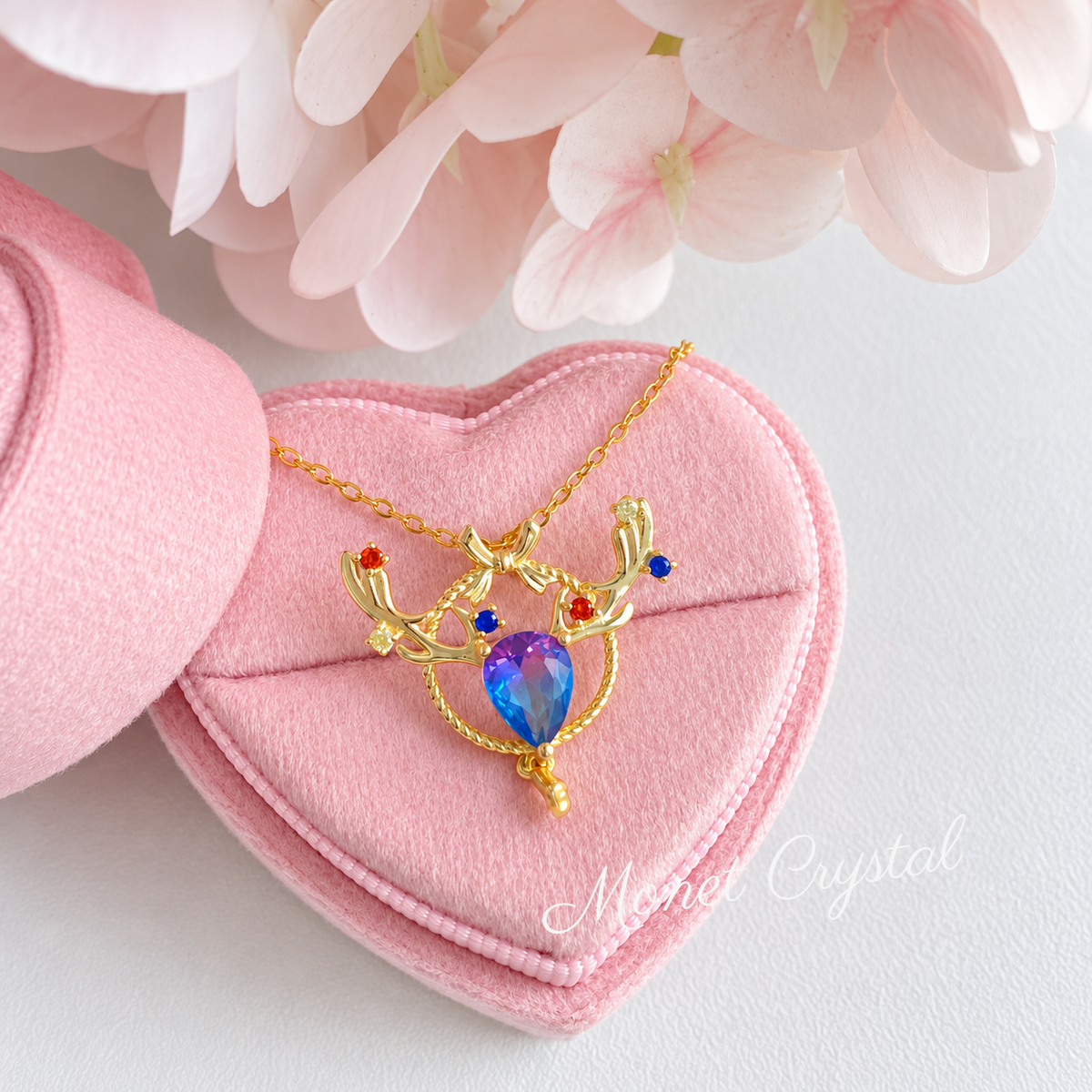 “Christmas Princess” 14K Gold Plated S925 Sterling Silver Zircon Necklace