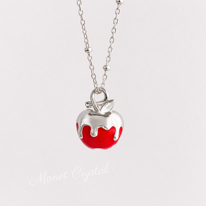 “Christmas, With Love” White Gold Plated S925 Sterling Silver Opening Apple Necklace