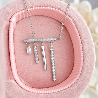 “City Lights” S925 Sterling Silver Zircon Tassel Necklace