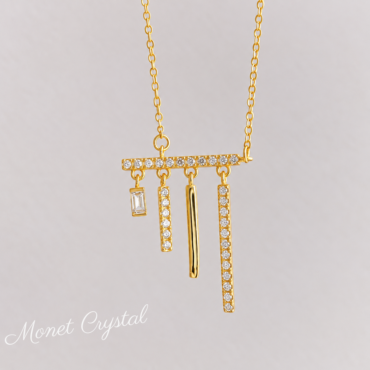 “City Lights” S925 Sterling Silver Zircon Tassel Necklace
