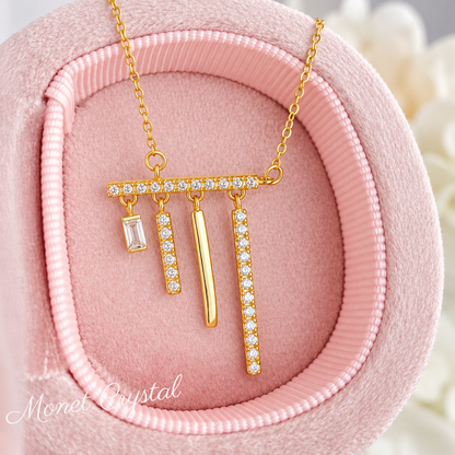 “City Lights” S925 Sterling Silver Zircon Tassel Necklace
