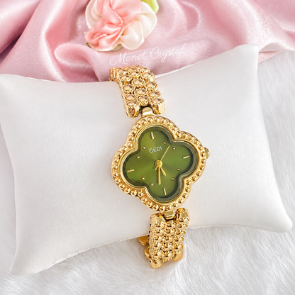 Clover Muse Vintage Four-Leaf Clover Quartz Bracelet Watch
