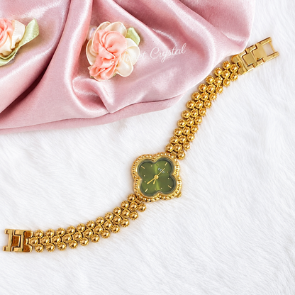Clover Muse Vintage Four-Leaf Clover Quartz Bracelet Watch