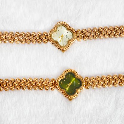 Clover Muse Vintage Four-Leaf Clover Quartz Bracelet Watch