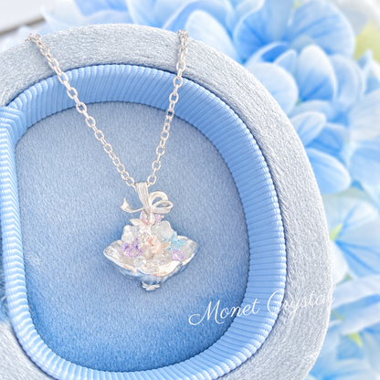 “Daydreamer” S925 Sterling Silver Zircon Umbrella & Fountain Necklace