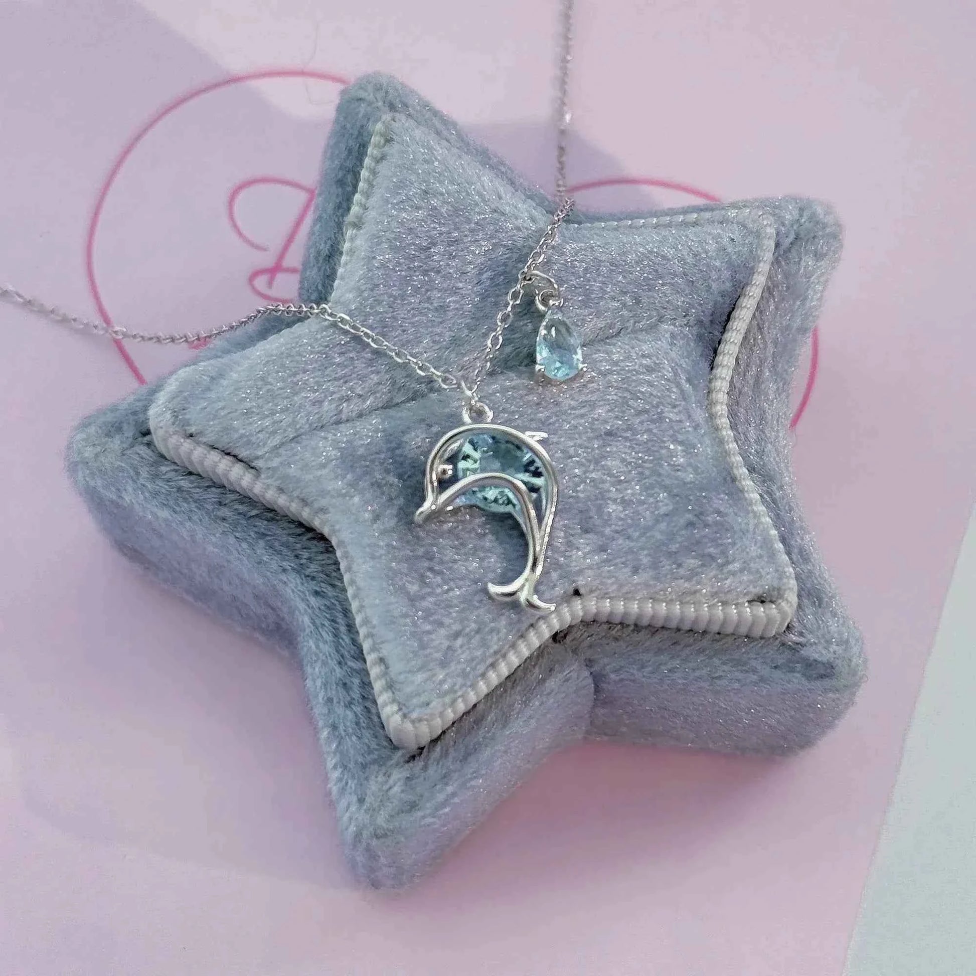 "Dolphin Promise" 925 Sterling Silver Dolphin & Zircon Necklace – Oceanic Elegance