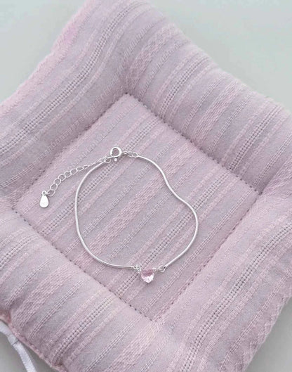 "Dopamine Color-Zircon" 925 Sterling Silver Snake-Chain Bracelet – Vivid, Sweet & Stackable
