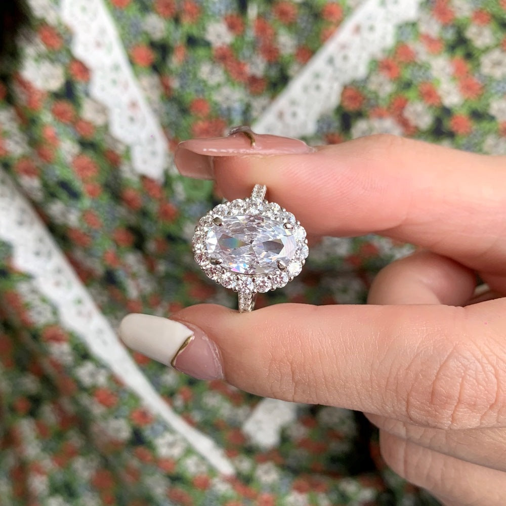 Elegante Prinzessin – Ovaler CZ-Ring aus S925er Sterlingsilber 