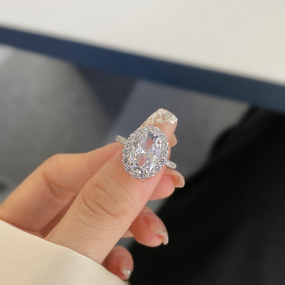 Elegante Prinzessin – Ovaler CZ-Ring aus S925er Sterlingsilber 
