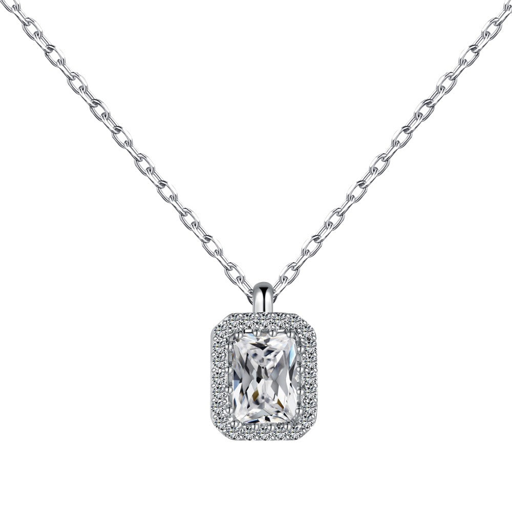 Eternal Embrace Collection – Halsketten mit geometrischem Herz- und Kreuzanhänger aus S925er Silber