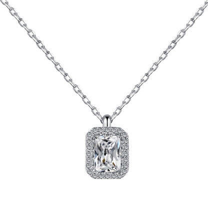Eternal Embrace Collection – Halsketten mit geometrischem Herz- und Kreuzanhänger aus S925er Silber