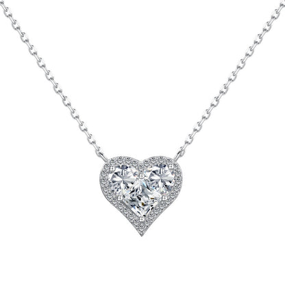 Eternal Embrace Collection – Halsketten mit geometrischem Herz- und Kreuzanhänger aus S925er Silber