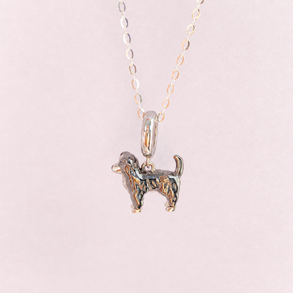 “Faithful Spirit” Black Gold Plated S925 Sterling Silver Border Collie Necklace