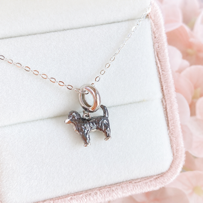 “Faithful Spirit” Black Gold Plated S925 Sterling Silver Border Collie Necklace