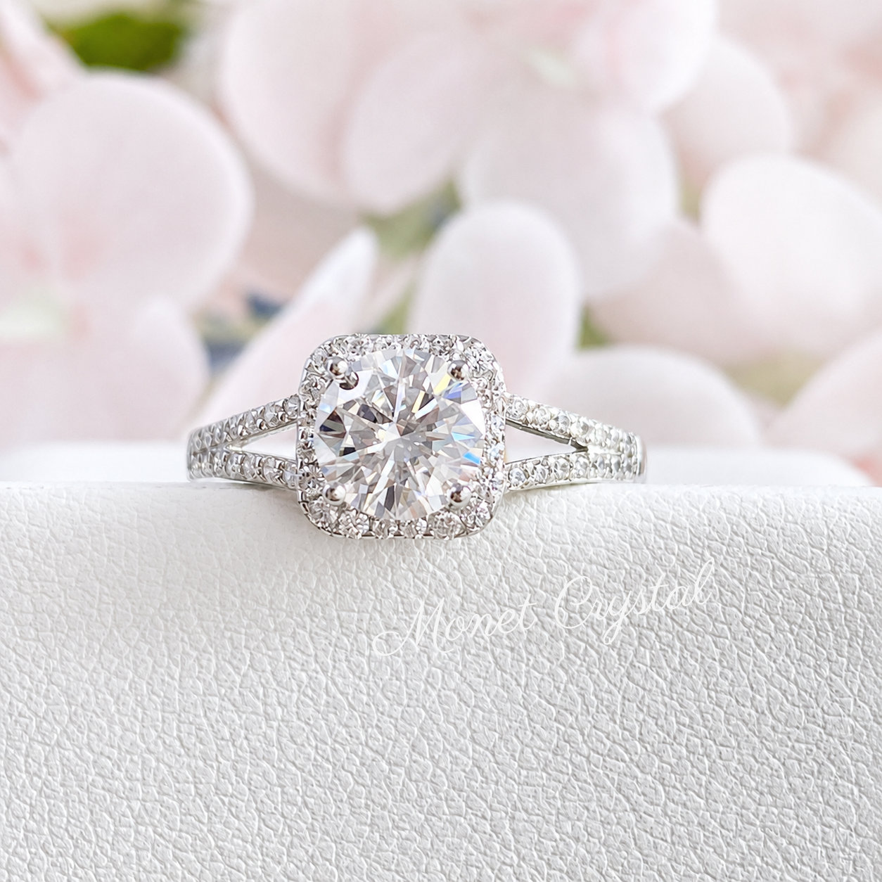 “First Toast” S925 Sterling Silver 1CT D Color Moissanite Ring