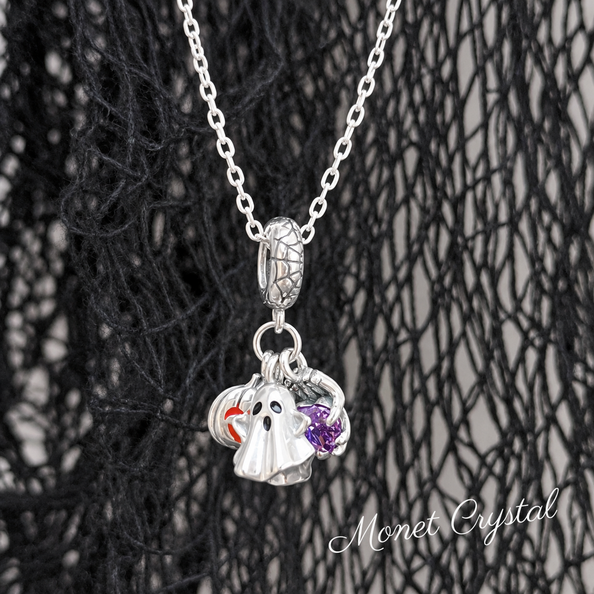 “Ghost Parade” S925 Sterling Silver Halloween Charm Necklace