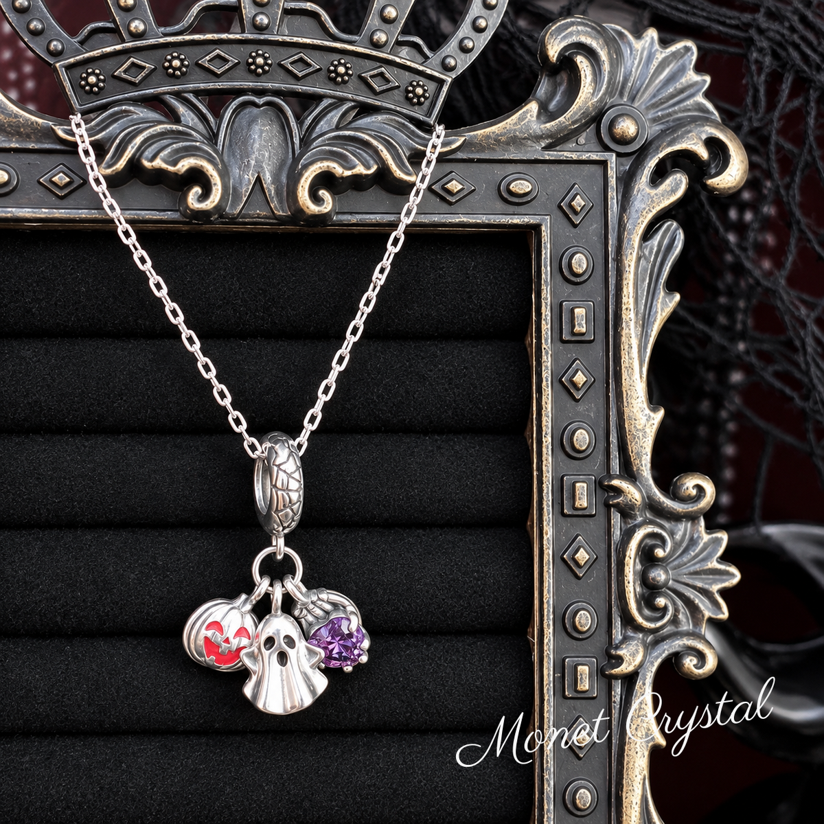 “Ghost Parade” S925 Sterling Silver Halloween Charm Necklace