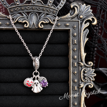 “Ghost Parade” S925 Sterling Silver Halloween Charm Necklace