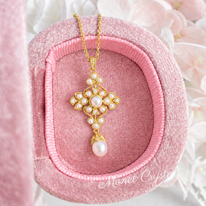 “Gilded Heirloom” 9K Gold Plated S925 Sterling Silver Freshwater Pearl Necklace