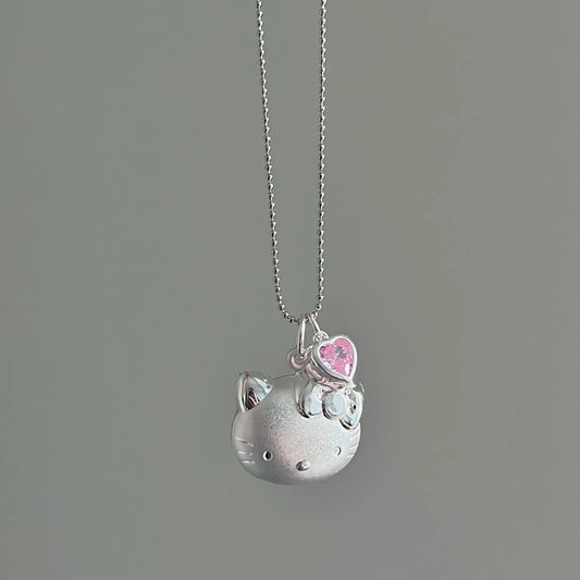 "Hello Kitty Love" 925 Sterling Silver Charm Necklace – Sweet-Cool & Insta-Ready