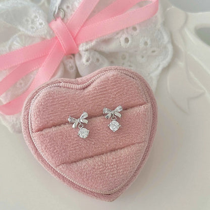 "Hepburn Bow" 999 Pure Silver Bow Stud Earrings - Chic and Versatile