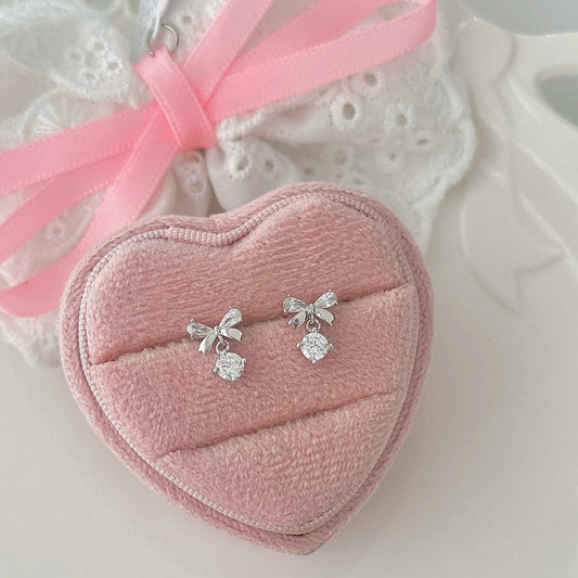 "Hepburn Bow" 999 Pure Silver Bow Stud Earrings - Chic and Versatile